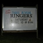 This sign greeted the Ringers as they arrived in Evans City. It's a great free-hand version of our logo.
