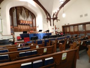 Our setup at Oakmont Presbyterian Church, Sunday, April 22nd, 2012