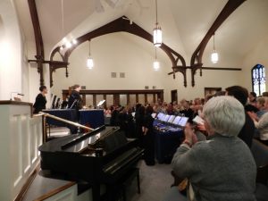 A view from the side at our concert on Sunday, April 22nd at Oakmont Presbyterian Church.